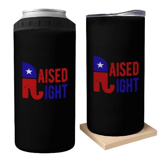 Raised Right Proud Republican Elephant Logo Usa Can Coolers