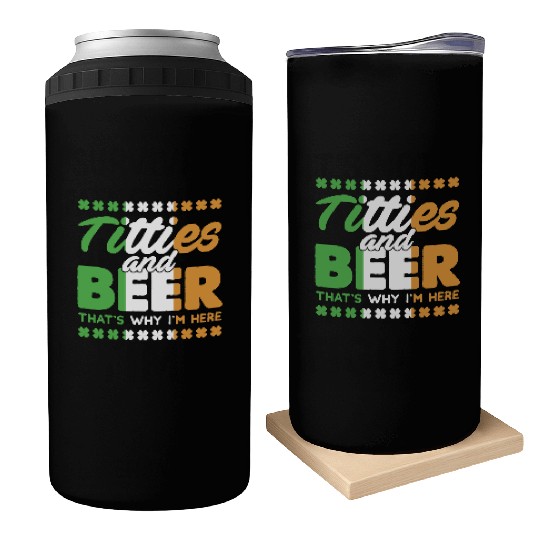 Funny St. Patricks Day Irish Titties And Beer Gift Can Coolers