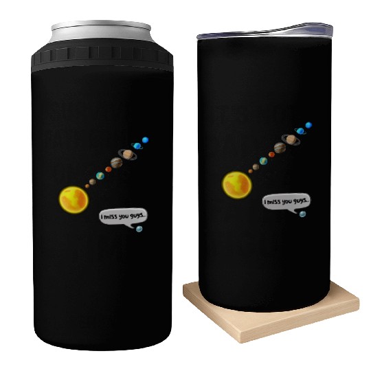 Funny Pluto and Solar System Space Science Gift Can Coolers