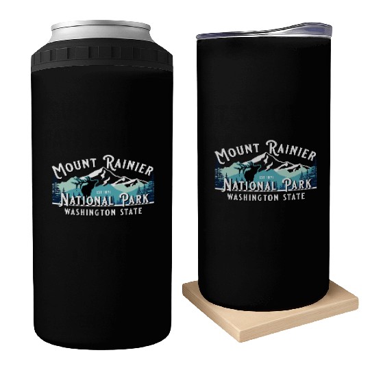 Vintage Mount Rainier National Park Washington Sou Can Coolers