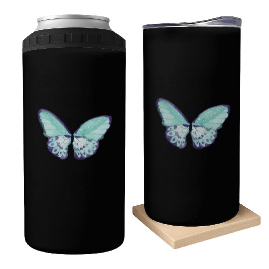 Light Green Butterfly Can Coolers