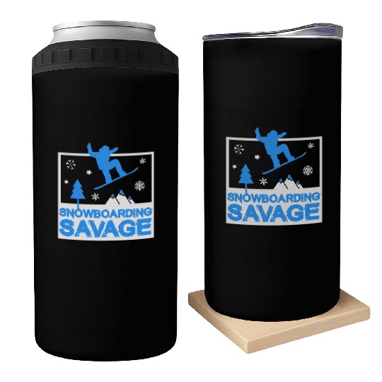 Snowboarding Savage Kids Cool Youth Freestyle Snow Can Coolers