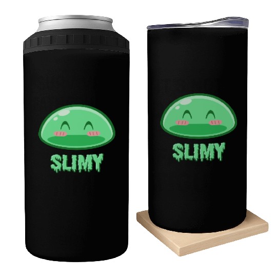 Cute Green Dungeon Slime Monster Weird Anime Can Coolers