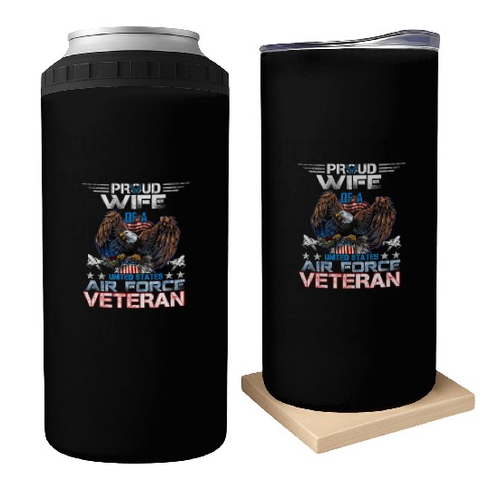 Veteran-Proud Wife Of Us Air Force Veteran Patriot Can Coolers