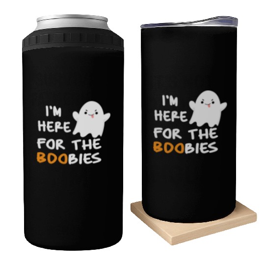 I'm Here For the Boobies Funny Baby Halloween Can Coolers