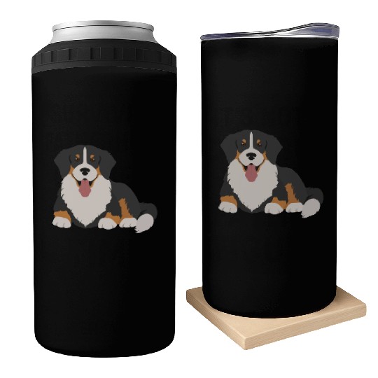 Bernese Mountain Dog Face Can Coolers