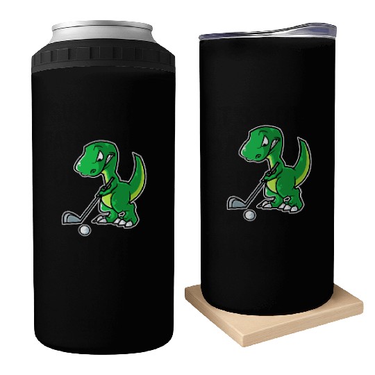 Tyrannosaurus Golf Player Golfer Golfing Funny Can Coolers