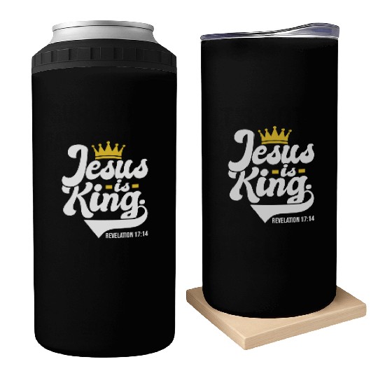 Jesus Is King Revelation 17:14 Christian Can Coolers