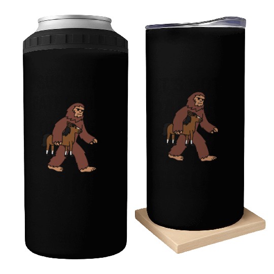 Bigfoot Sasquatch Walking Horse Can Coolers