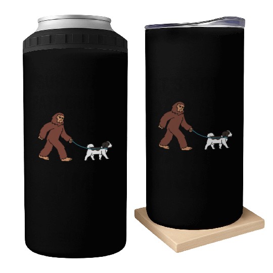 Bigfoot Sasquatch Walking Havanese Can Coolers