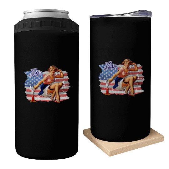 Lets Celebrate 4th july independence day USA Can Coolers