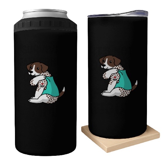 I Love Mom Tattoo German Shorthaired Pointer Can Coolers