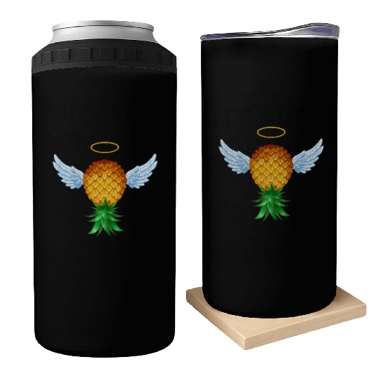 Cute Swinger Upside Down Pineapple Angel Wings Can Coolers