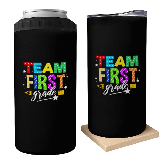 Team First Grade For Elementary Teacher Can Coolers