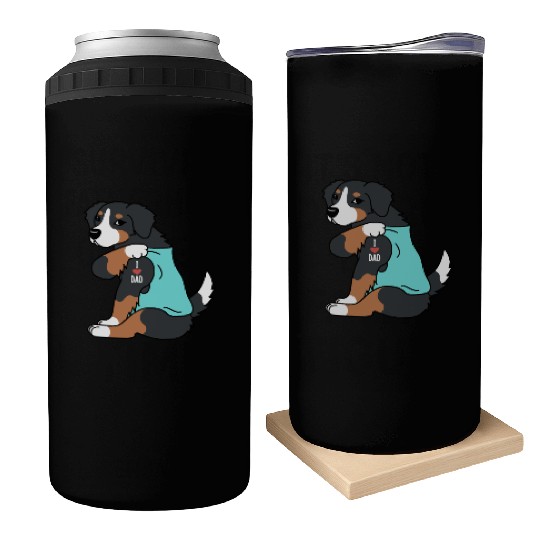 I Love Dad Bernese Mountain Dog Can Coolers