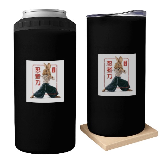 Rabbit with katana Rabbit with katana gift inspira Can Coolers