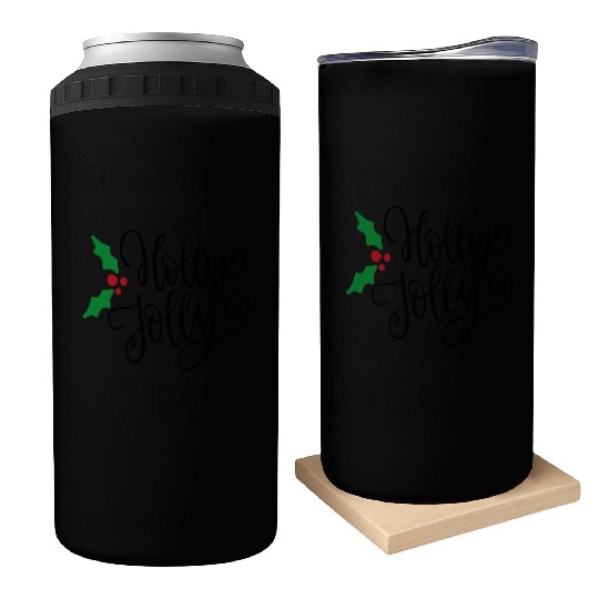 Holly Jolly Mistletoe Holiday Can Coolers