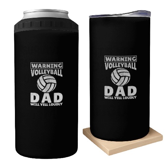 Loud Volleyball Dad Yelling Father Can Coolers
