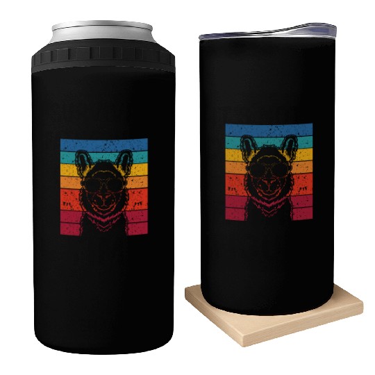 Retro Llama Alpaca Lover Birthday Llamas Can Coolers
