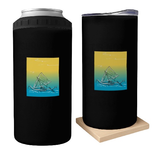 sailing canoe Can Coolers