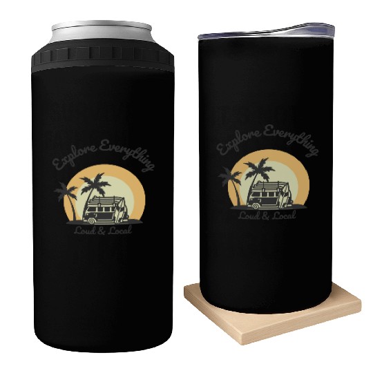 Loud & Local Retro Camping Design Can Coolers