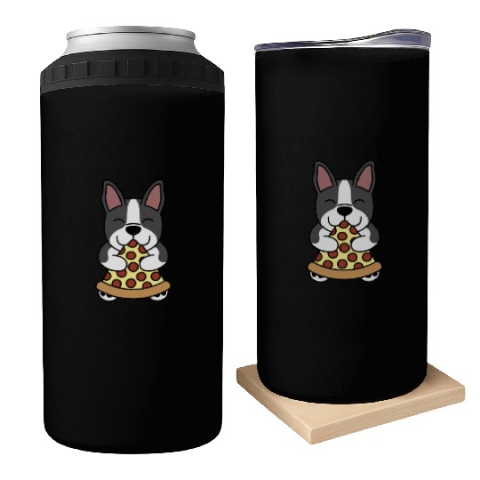 Boston Terrier Pizza Lover Can Coolers