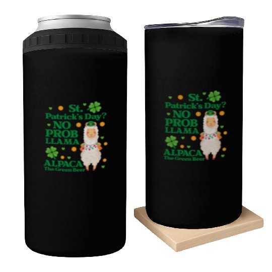 St. Patrick's Day? No Prob Llama Alpaca Green Beer Can Coolers