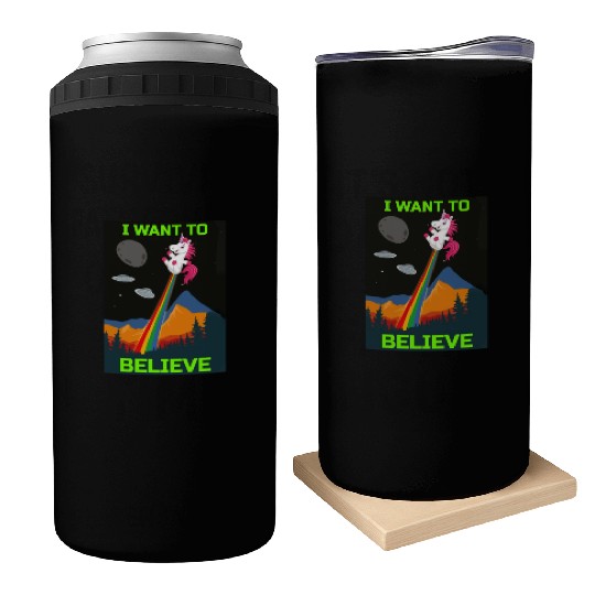 Unicorn "I Want To Believe" UAP Outfit Alien Ufo Can Coolers