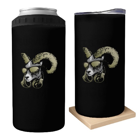 DJ Goat Bling Cool and Funny Music Animal with Can Coolers