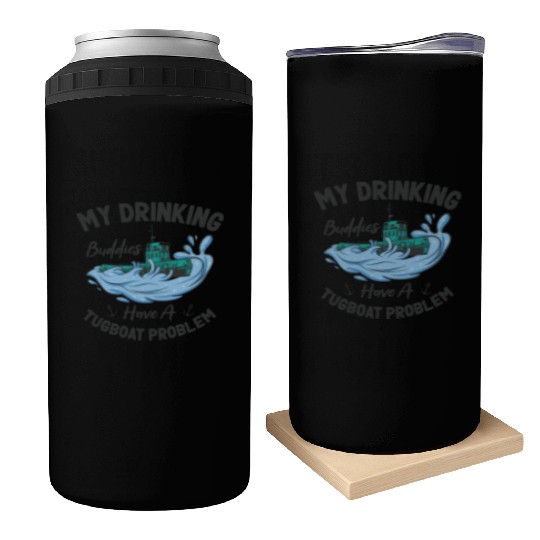 Tugboat Drinking Buddies Alcohol Tugboat Captain Can Coolers