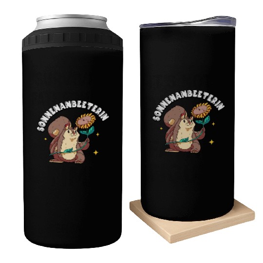 Sonnenanbeeterin Squirrel & Sunflower-Themed Can Coolers