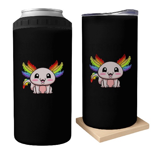 Axolotl LGBTQ Gay Pride Rainbow Flag LGBT Can Coolers