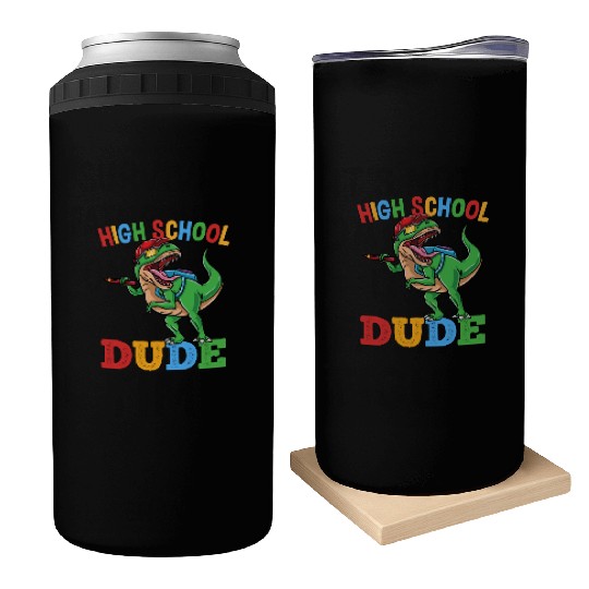 High School Dude T-Rex Dinosaur Boys Can Coolers