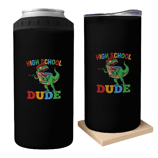 High School Dude T-Rex Dinosaur Boys Can Coolers