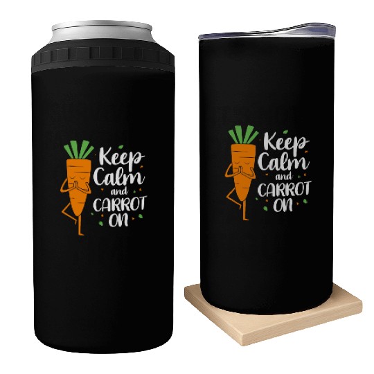 Funny Carrot Keep Calm And Carrot On Can Coolers