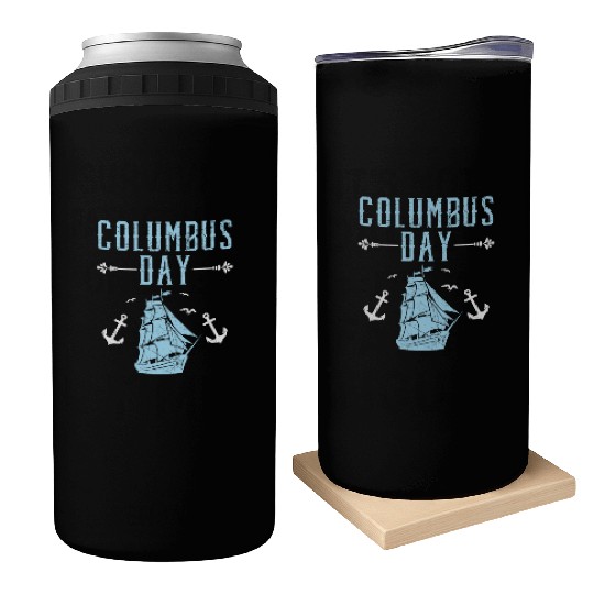 Columbus Day Christopher Columbus Italian American Can Coolers