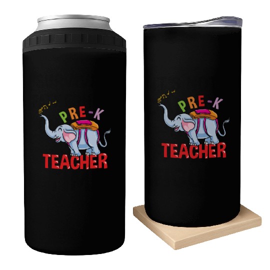 Back To School Elephant Pre-K Teacher Can Coolers