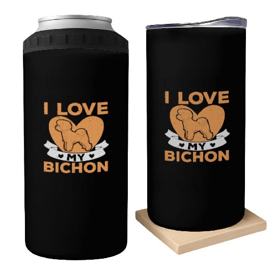Bichon Frise Dog Lover Dog Breeder Puppy Paw Love Can Coolers