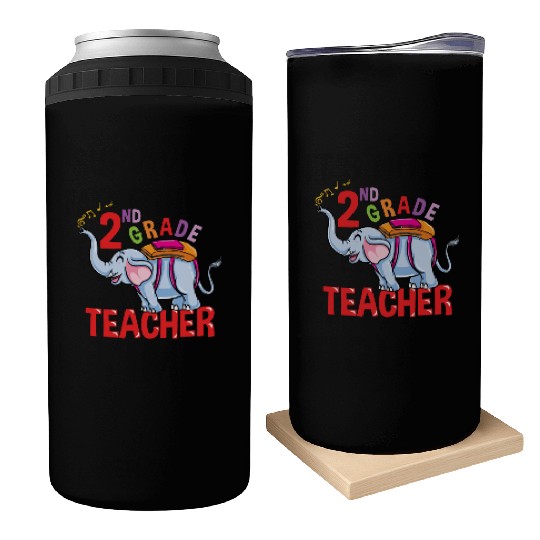 Back To School Elephant 2nd Grade Teacher Can Coolers