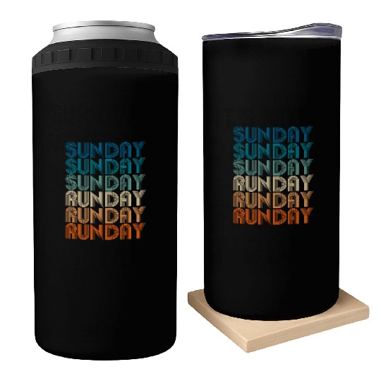 Sunday Runday Vintage Retro Fitness Training Can Coolers