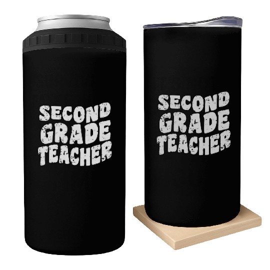 Retro Groovy Second Grade Teacher Back To School Can Coolers