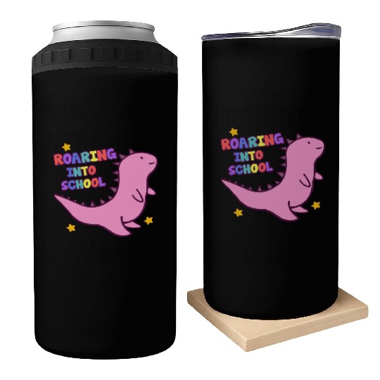 Roaring Into School Cute Dinosaur Back To School Can Coolers