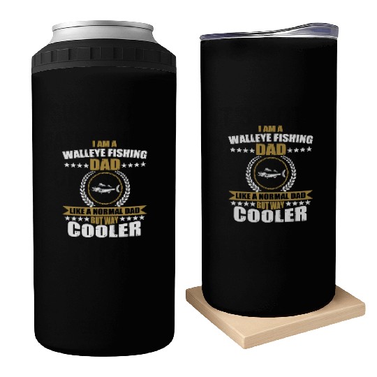 Walleye Fishing Dad For Men Can Coolers