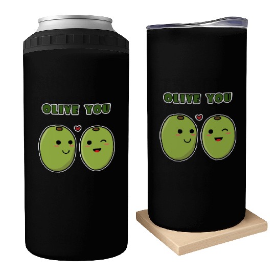 Kawaii Olive You for funny quote lover Can Coolers