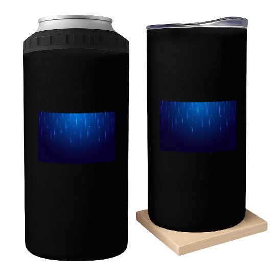 Navy Blue Glowing Neon Dots Can Coolers