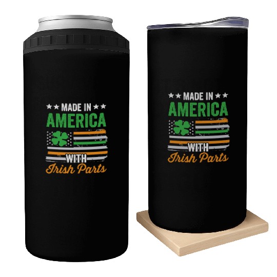 Made In America With Irish Parts Ireland Gaelic Can Coolers