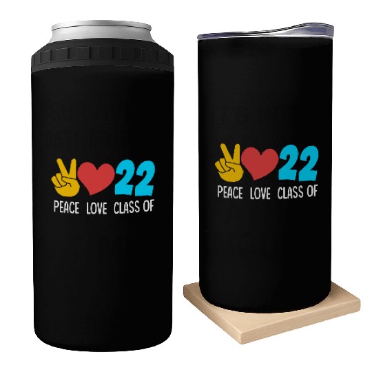 Senior High School Peace Love Class Of 2022 Can Coolers