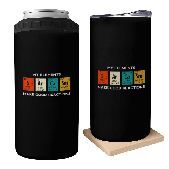 Science Elements Sarcasm Biology Chemistry Men Wom Can Coolers