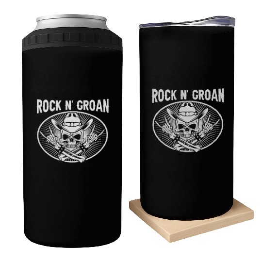 Halloween Cowboy Skeleton Rocker Hand Rock Can Coolers