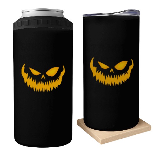 Jack O Lantern Spooky Pumpkin Face Halloween Can Coolers